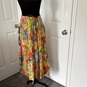 Royal Silk Vintage Floral  Maxi Skirt
